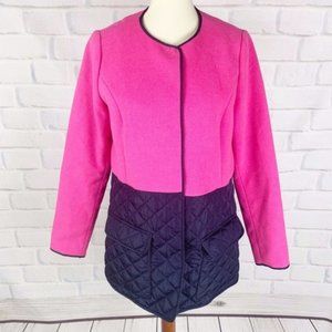NWT CROWN & IVY PINK AND BLUE QUILTED JACKET XS